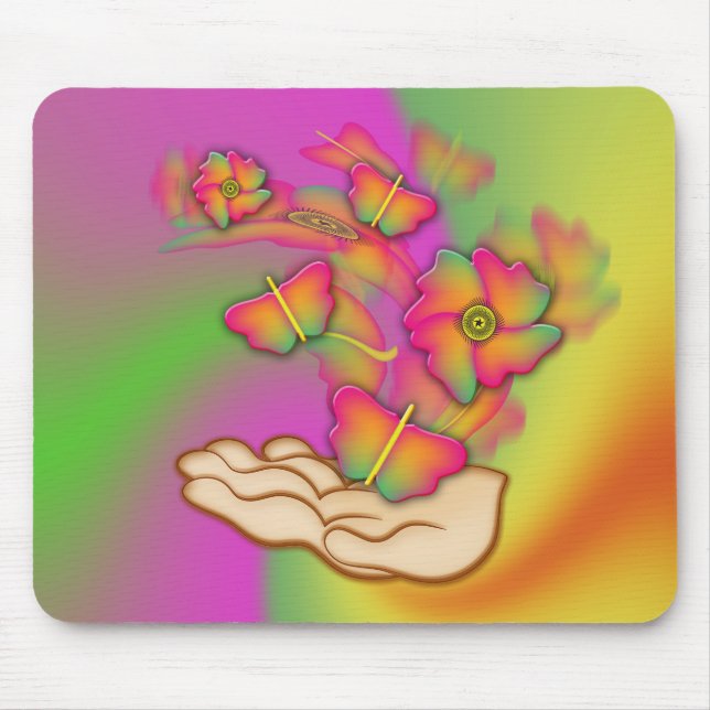 Butterflies & Flowers Mouse Pad (Front)