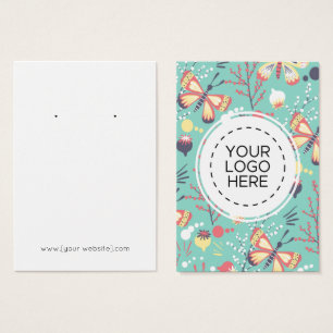 Butterflies Flowers Pattern Earring Display Card