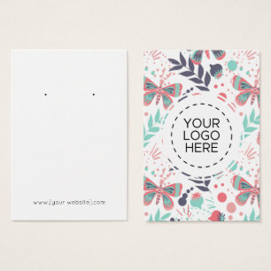 Butterflies Flowers Pattern Earring Display Card