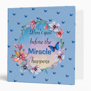 Butterflies & Flowers Positive Mindset Quote  Binder