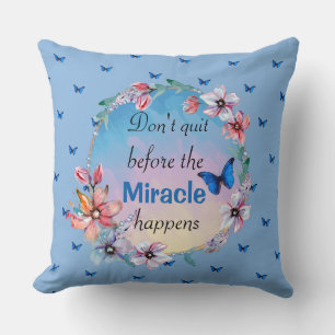 Butterflies & Flowers Positive Mindset Quote Throw Pillow