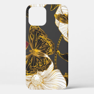 Butterflies & Flowers: Spring Boho Pattern iPhone 12 Case