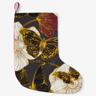 Butterflies & Flowers: Spring Boho Pattern Small Christmas Stocking