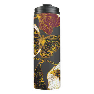 Butterflies & Flowers: Spring Boho Pattern Thermal Tumbler