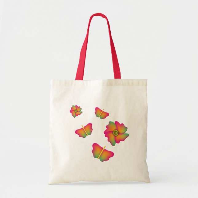 Butterflies & Flowers Tote Bag (Front)