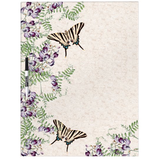 Butterflies Flowers Wildflowers Dry Erase Board