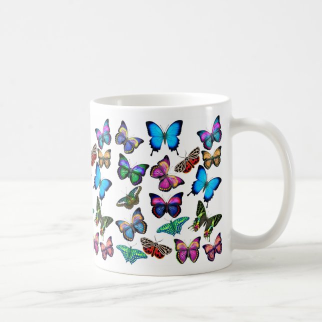 Butterflies Fluttering By Mug (Right)
