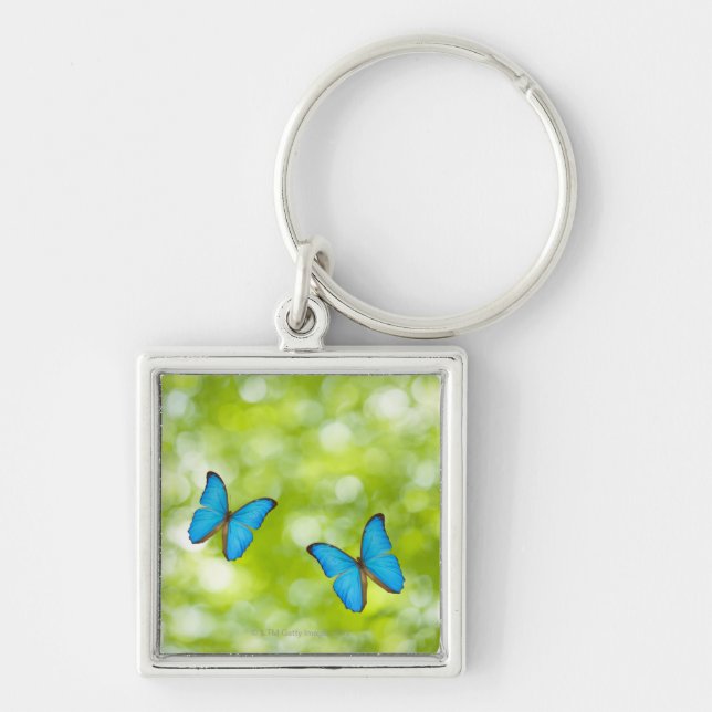 Butterflies flying, Digital Composite Keychain (Front)