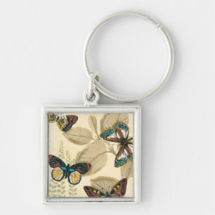 Butterflies Gliding Over Leaves Keychain