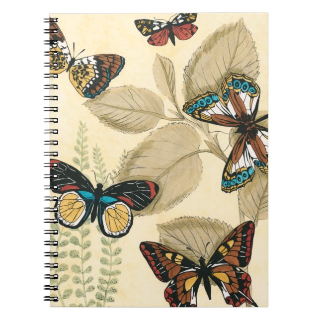 Butterflies Gliding Over Leaves Notebook (Front)