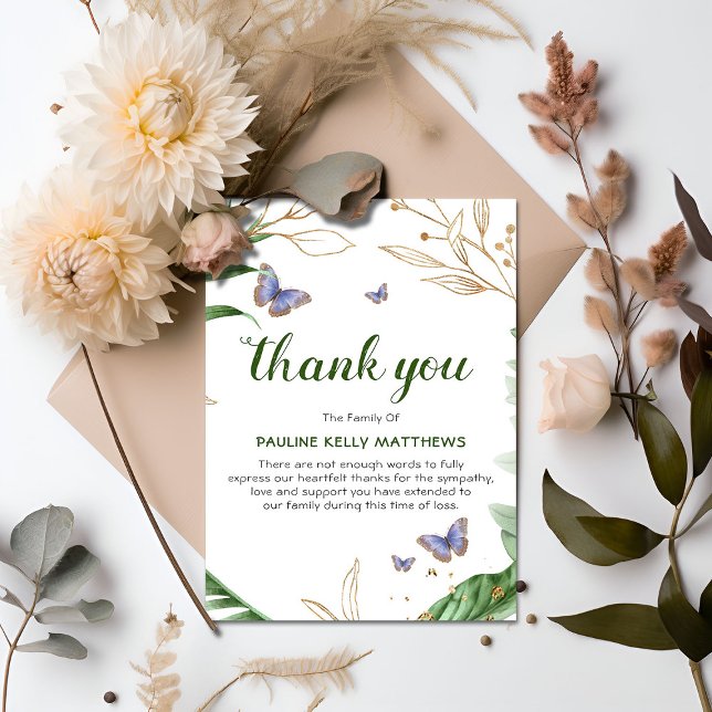 Butterflies & Greenery | Funeral Thank You (Creator Uploaded)