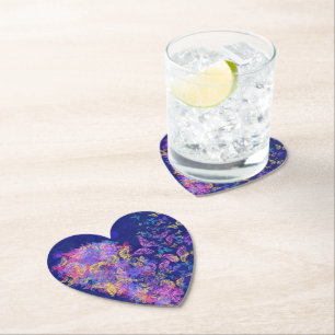 Butterflies Heart Paper Coaster