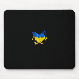 Butterflies Heart Ukraine Flag Ukrainian Ukrainian Mouse Pad