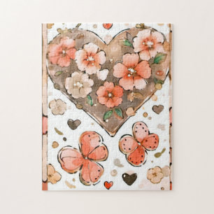 Butterflies, Hearts and Flowers Jigsaw Puzzle