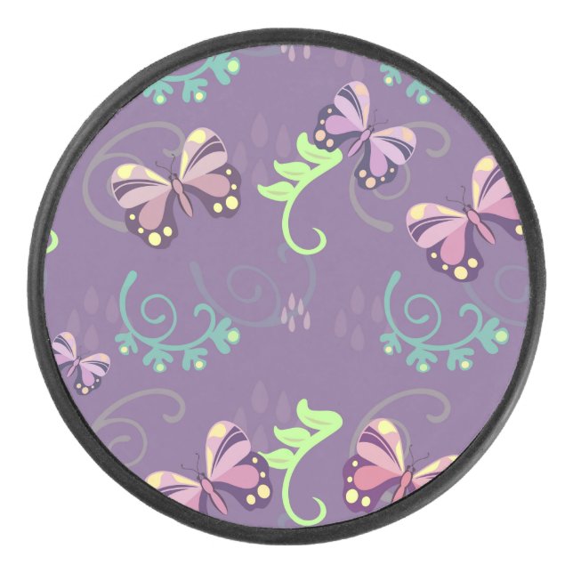 BUTTERFLIES HOCKEY PUCK (Front)