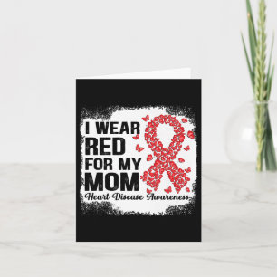 Butterflies I Wear Red For My Mom Heart Disease Aw Card