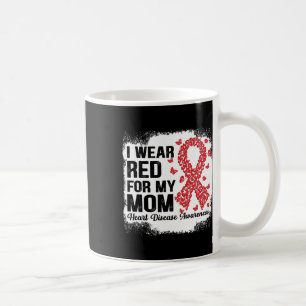 Butterflies I Wear Red For My Mom Heart Disease Aw Coffee Mug