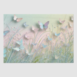 Butterflies in a grassy field tissue paper