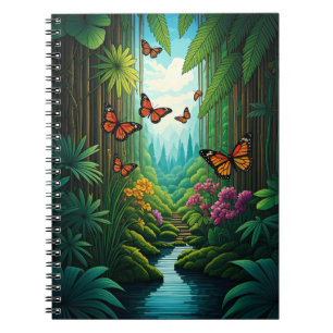 Butterflies in a Lush Jungle Notebook