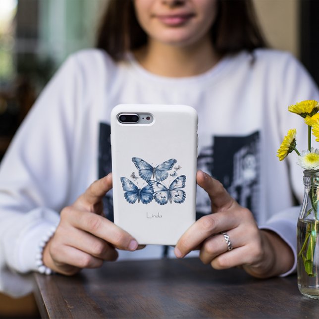 Butterflies in Delft Blue, customizable Case-Mate iPhone Case (Creator Uploaded)