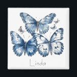 Butterflies in Delft Blue, customizable Magnet<br><div class="desc">Butterflies in Delft Blue colours,  the perfect Mother's day gift</div>