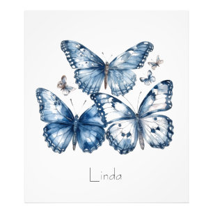Butterflies in Delft Blue, customizable Photo Print