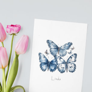 Butterflies in Delft Blue Postcard