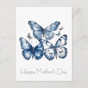 Butterflies in Delft Blue  Postcard