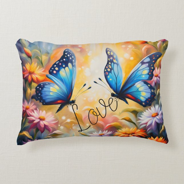 butterflies in love accent pillow (Front)