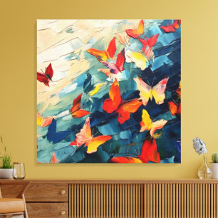 Butterflies in Motion – Expressive Abstract Flight Canvas Print