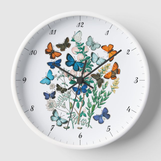 BUTTERFLIES IN NATURE LARGE CLOCK (Front)