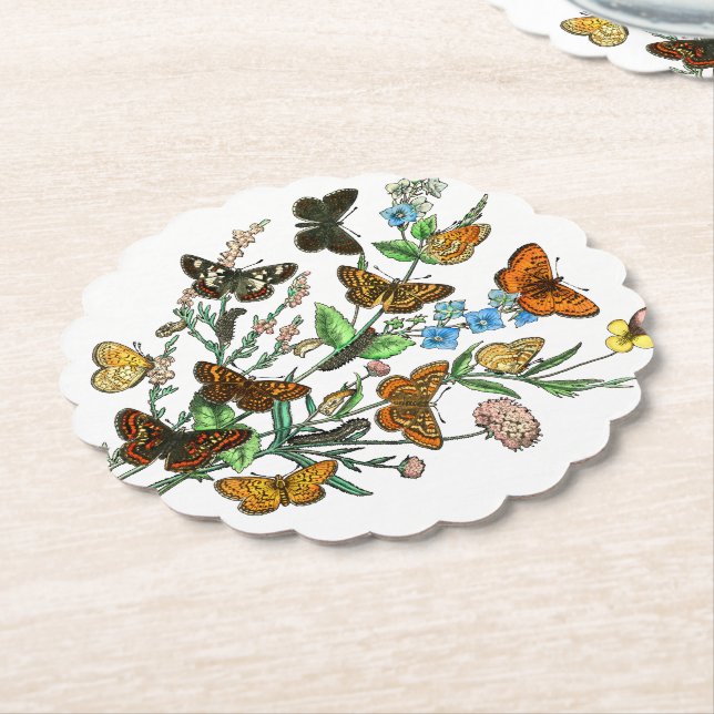 BUTTERFLIES IN NATURE PAPER COASTER (Angled)