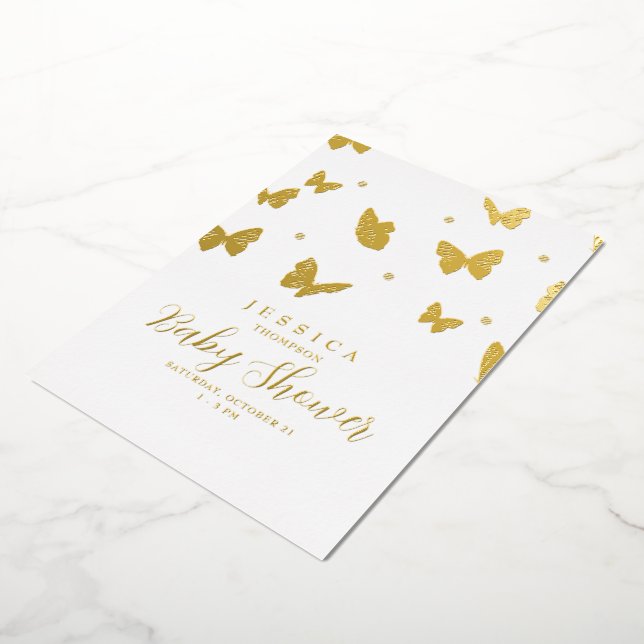 Butterflies in the Air Baby Shower Gold (Rotated)