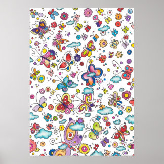 Butterflies in the Clouds Poster