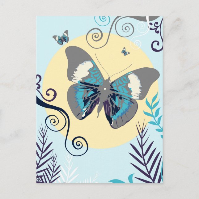 Butterflies in the day postcard (Front)