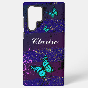 butterflies in the purple sky samsung galaxy case