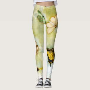 Butterflies Inlaid in Marble Leggings