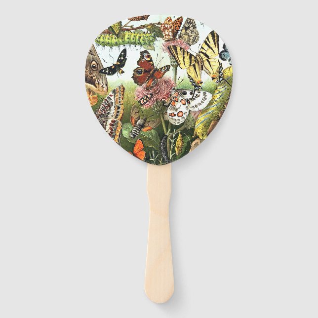 Butterflies Insects Animals Moth Wildlife Hand Fan (Front)