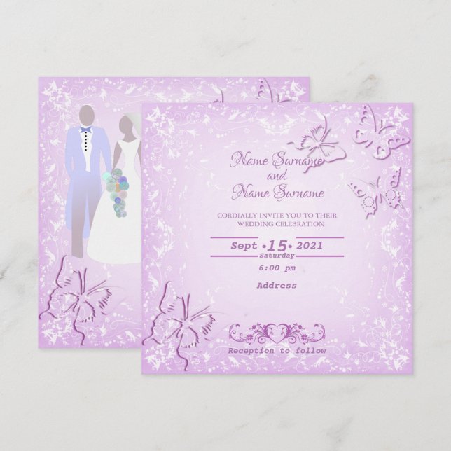 Butterflies Invitation (Front/Back)
