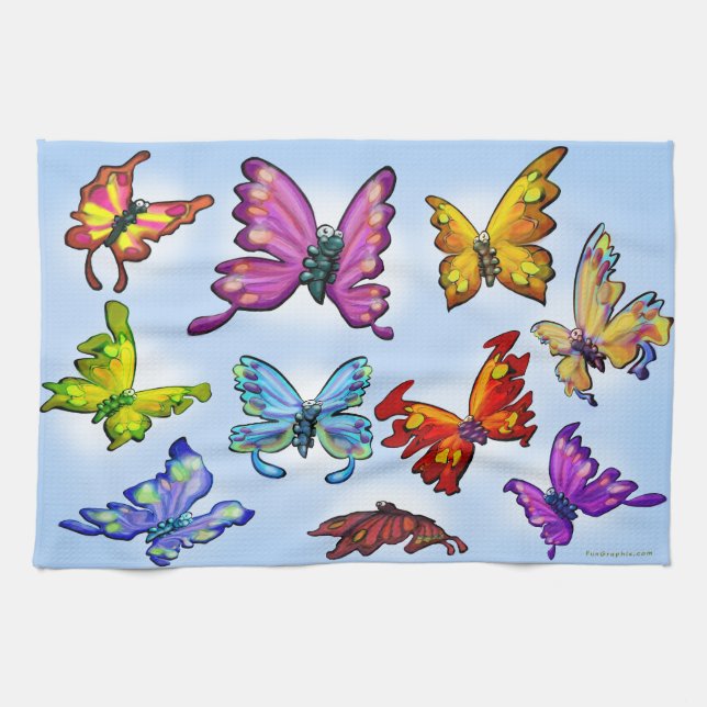 Butterflies Kitchen Towel (Horizontal)