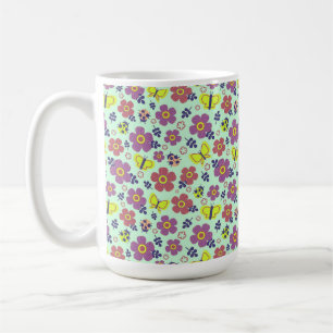 Butterflies, Ladybugs, Flowers, and Leaves Coffee Mug