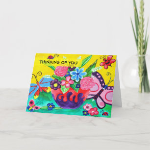 Butterflies & Ladybugs Thinking Of You Card
