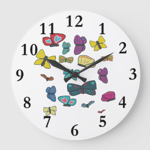 Butterflies Large Clock