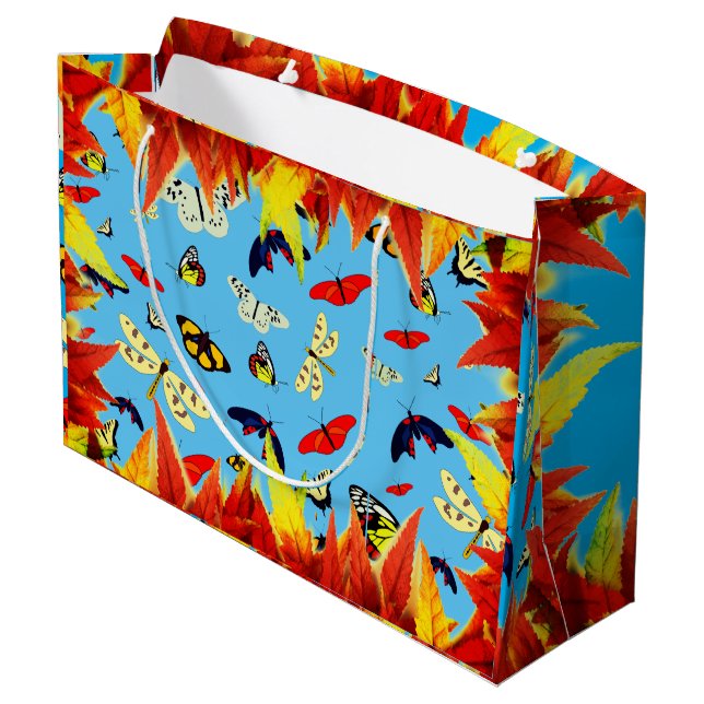 Butterflies Large Gift Bag (Back Angled)