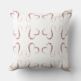 Butterflies Linked Hearts in Red, Pink, & Black Throw Pillow
