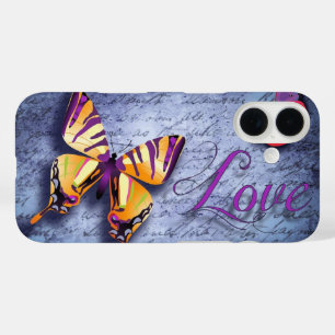 Butterflies love blue iPhone 16 case