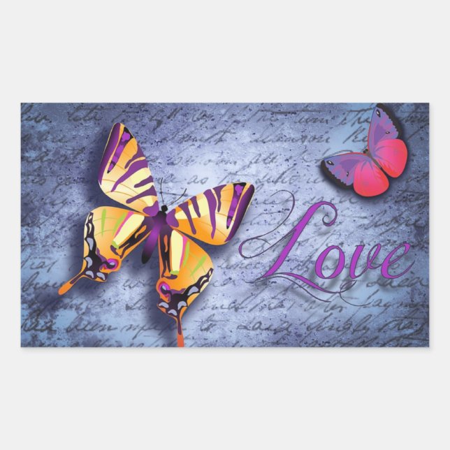 Butterflies love blue sticker (Front)