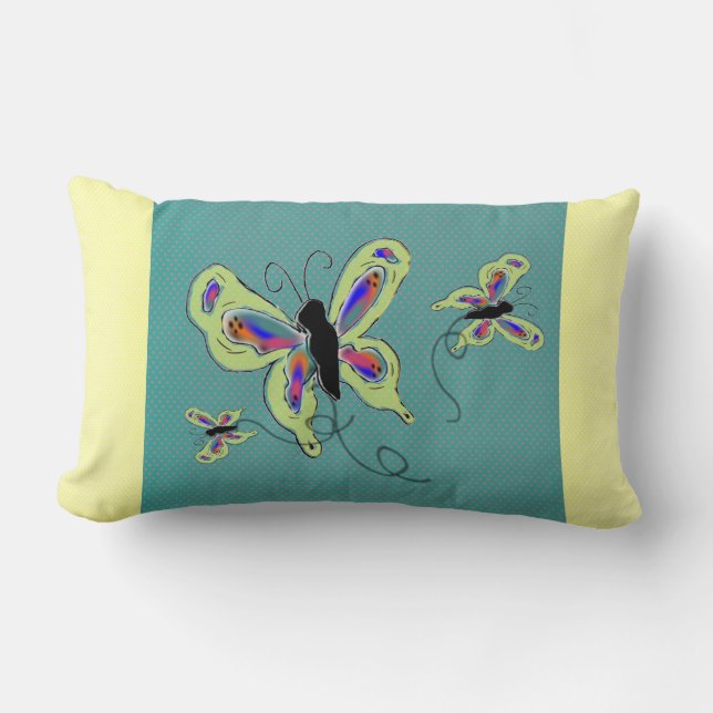 Butterflies Lumbar Pillow (Front)
