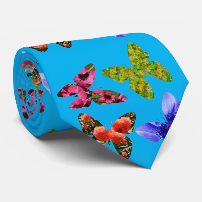 Butterflies Made From Flowers, Neck Tie (Rolled)