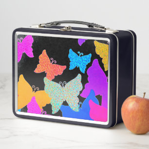 Butterflies Metal Lunch Box